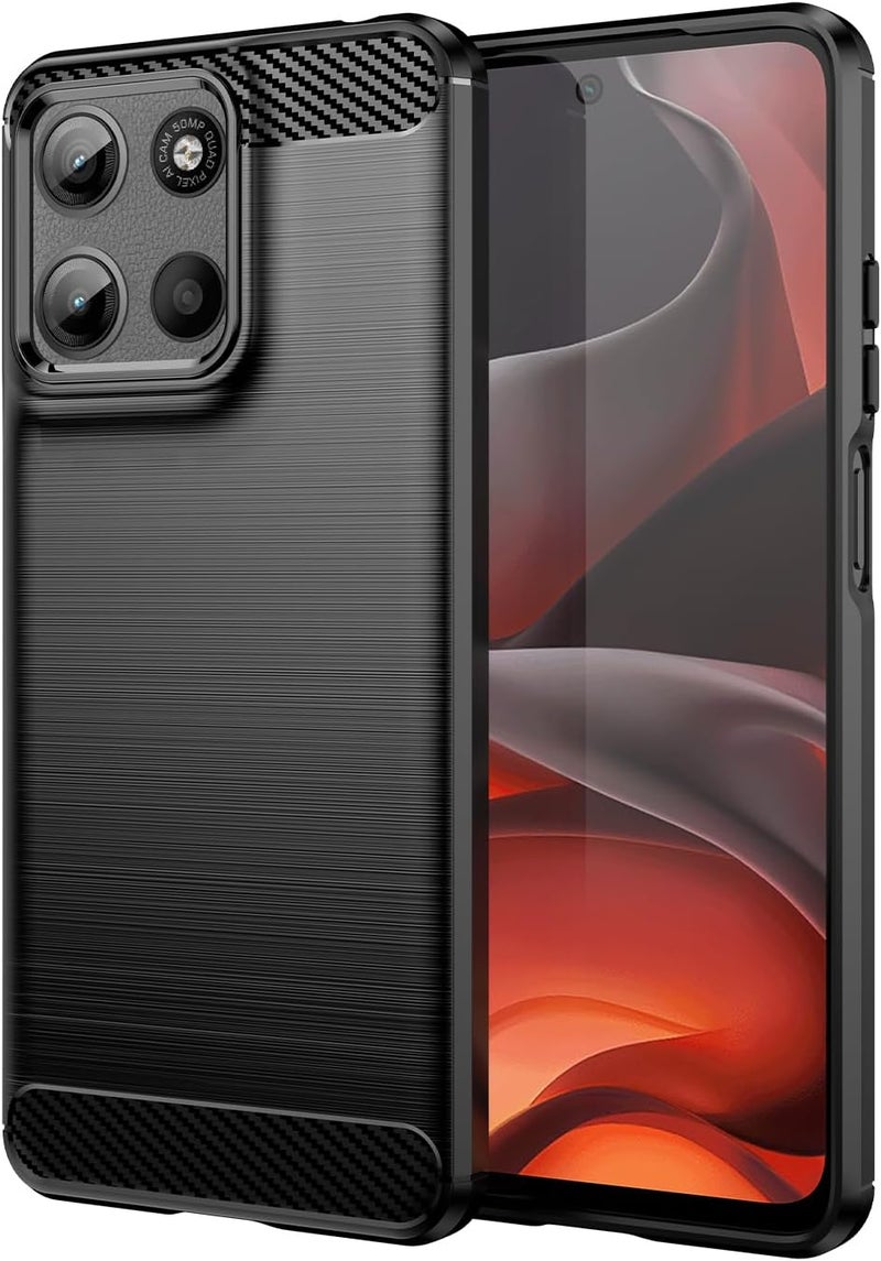 Aikcks for Motorola Moto G 15 5G Phone case, Shockproof, Scratch Resistant Carbon Fiber Jacket, Soft TPU, for Moto G15 5G case (Black) - Image 1
